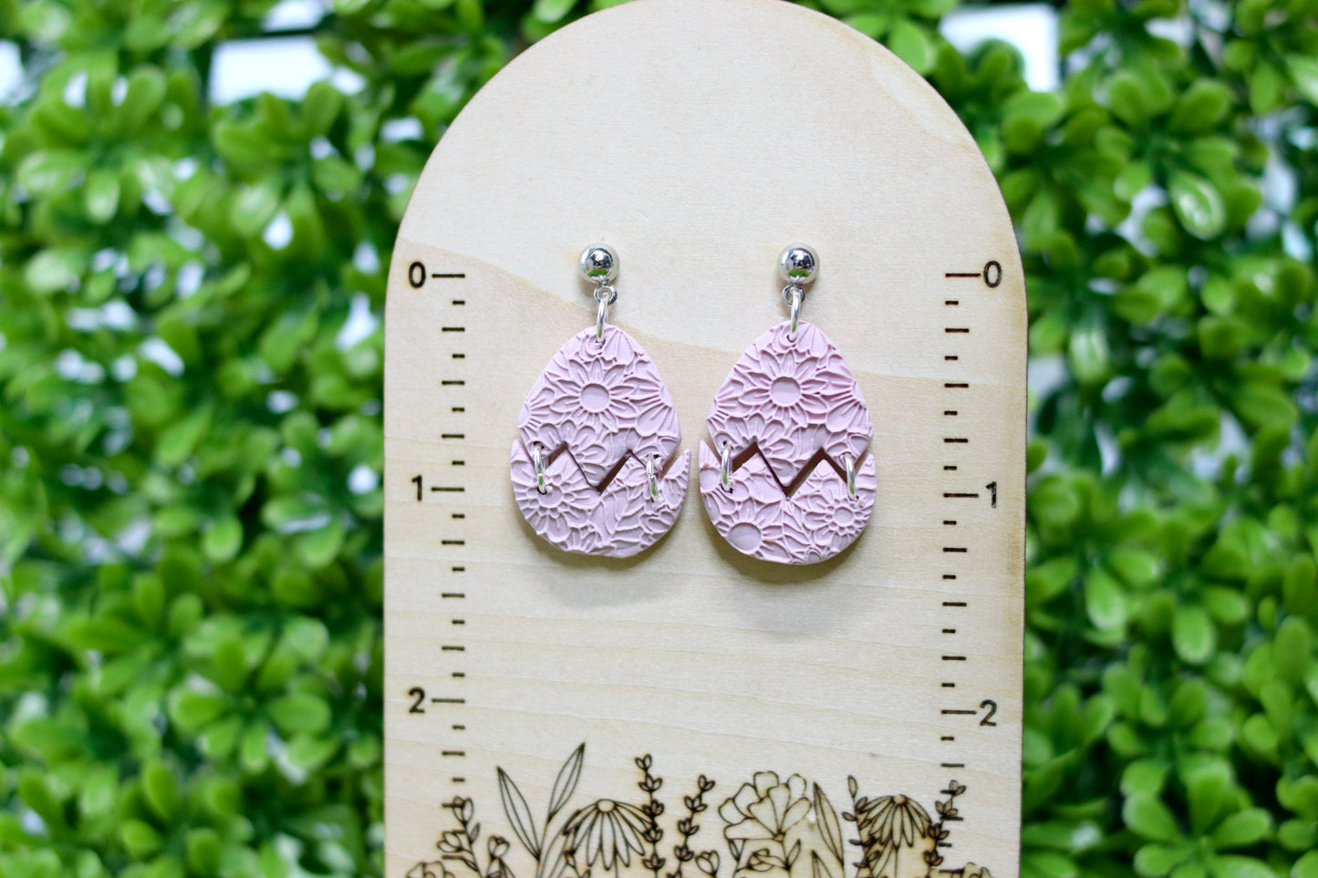 Floral Cracked Egg Earrings