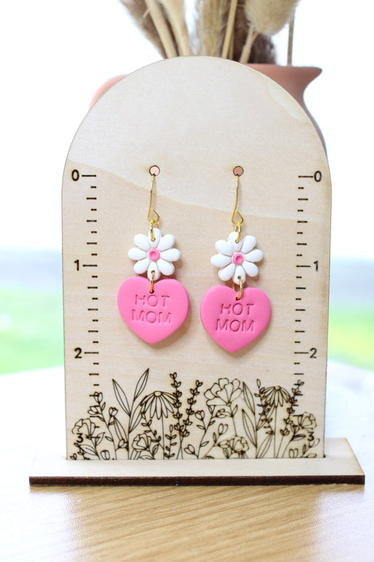 Hot Mom Heart Earrings