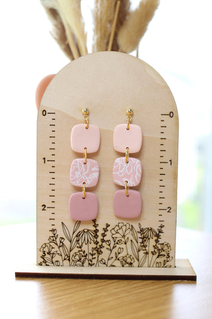 Pink Floral Ombre Earrings