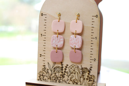 Pink Floral Ombre Earrings