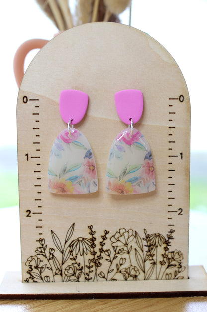 Floral Clear Arch Earrings