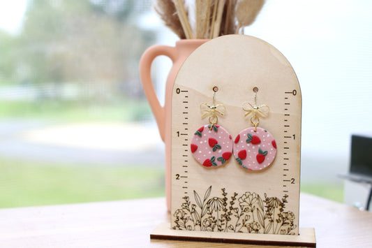 Strawberry Patch Bow Earrings