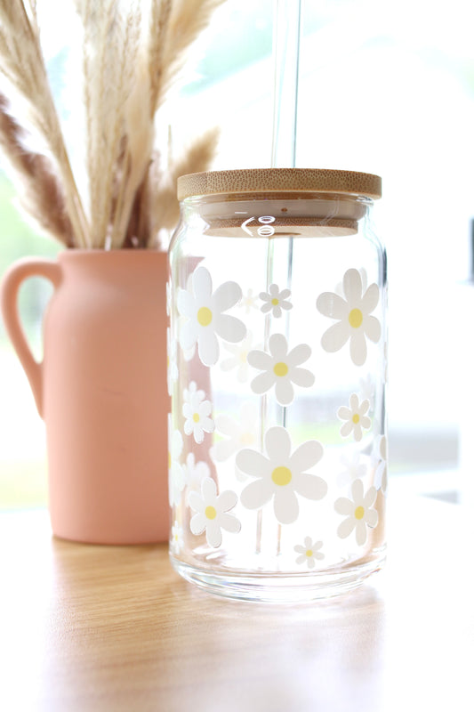 Daisy Beer Can Glass