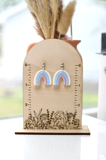 Blue Lavender Rainbow Earrings