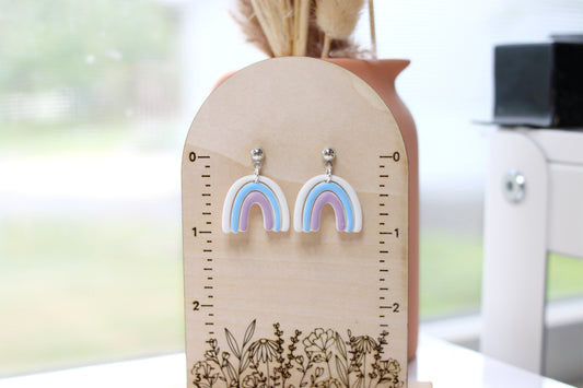 Blue Lavender Rainbow Earrings