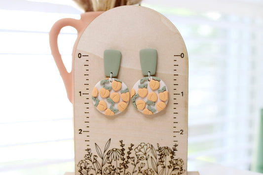 Peach Filled Circle Earrings