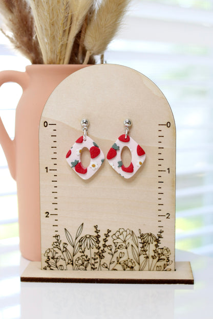 Strawberry Daisy Diamond Earrings