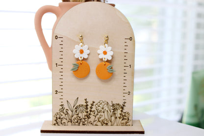 Orange Daisy Earrings