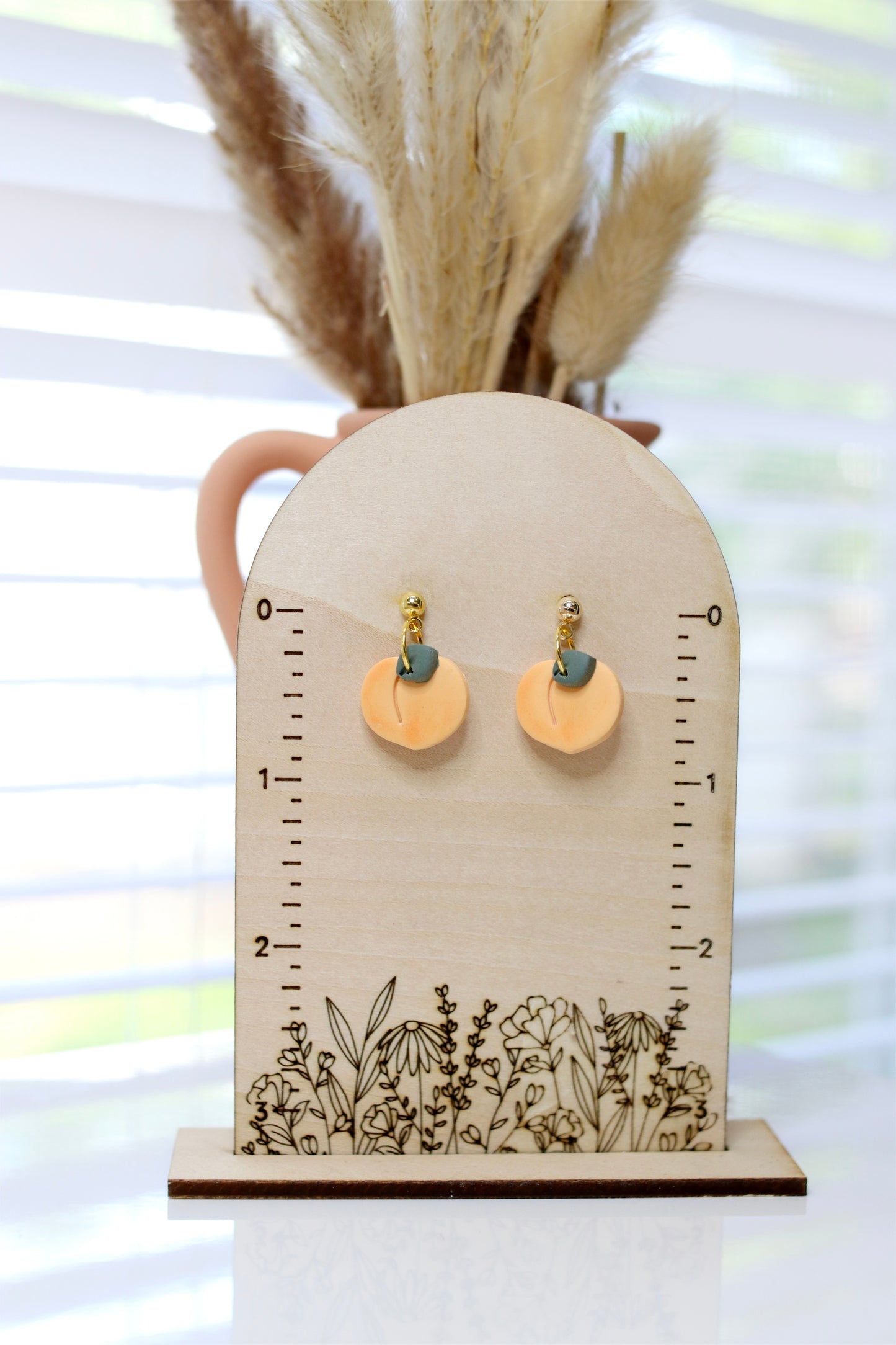 Mini Peach Dangle Earrings