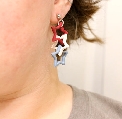 USA Linking Stars Earrings