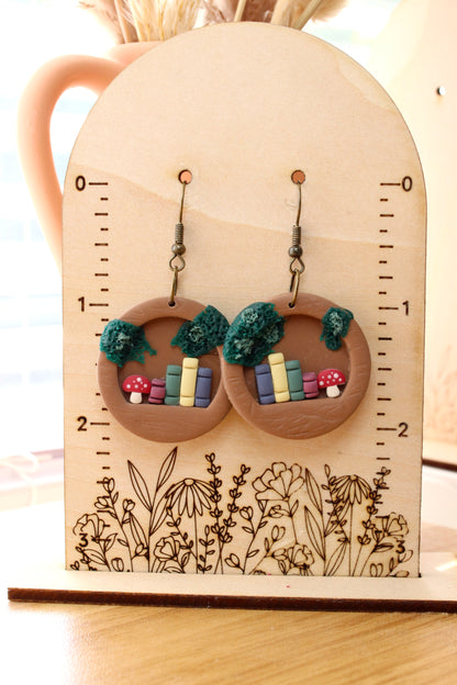 Mushroom Bookshelf Earrings