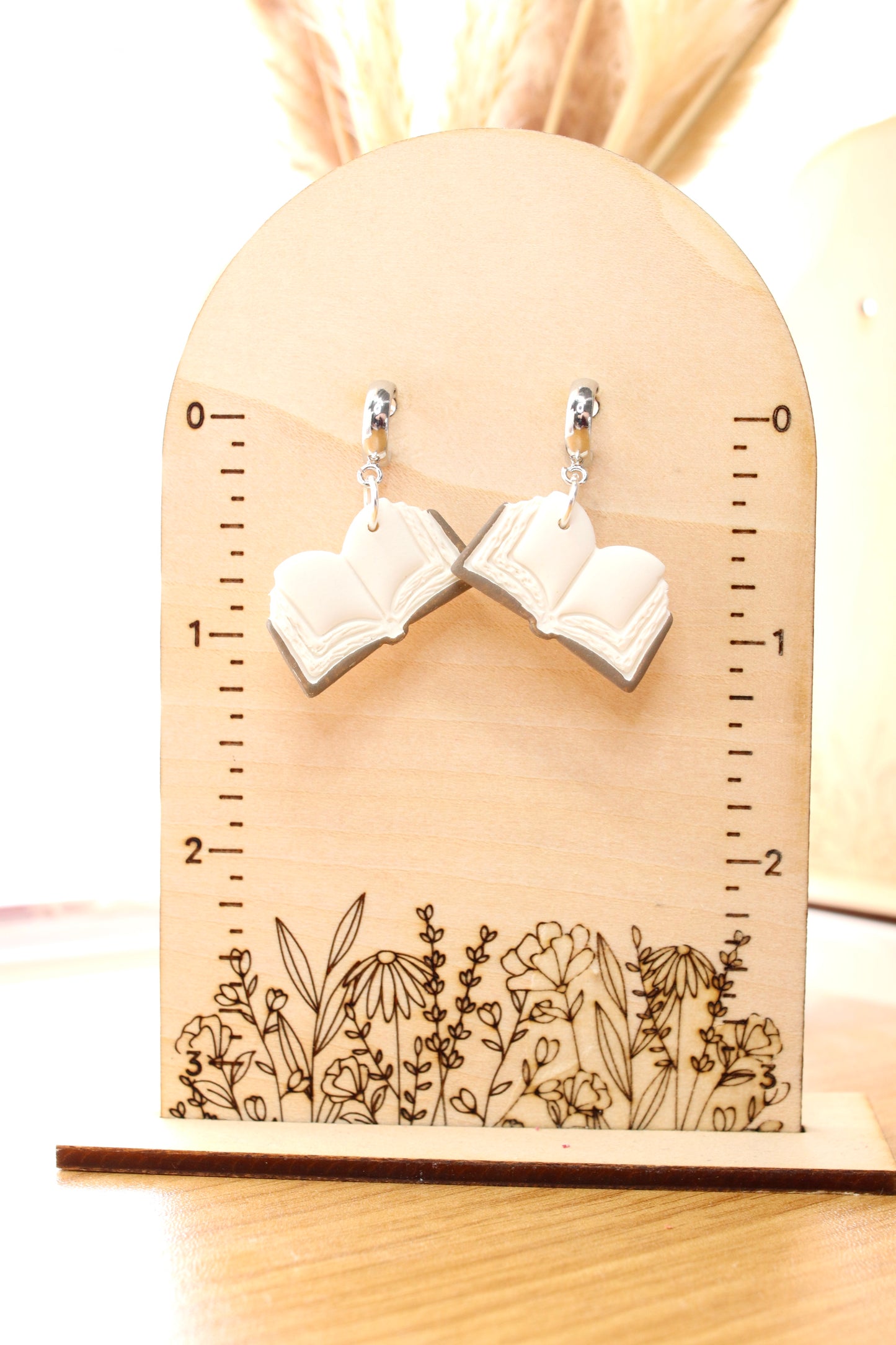 Brown Open Book Earrings