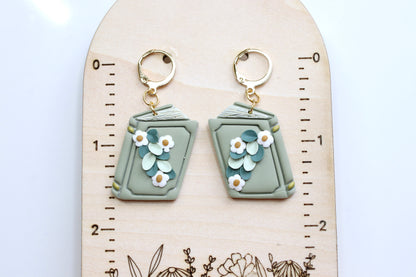 Floral Book Earrings