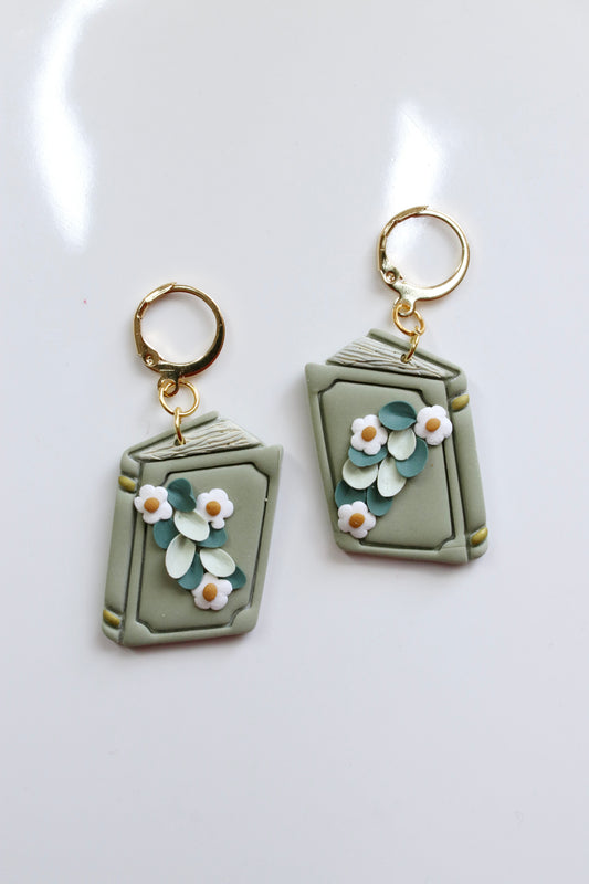 Floral Book Earrings