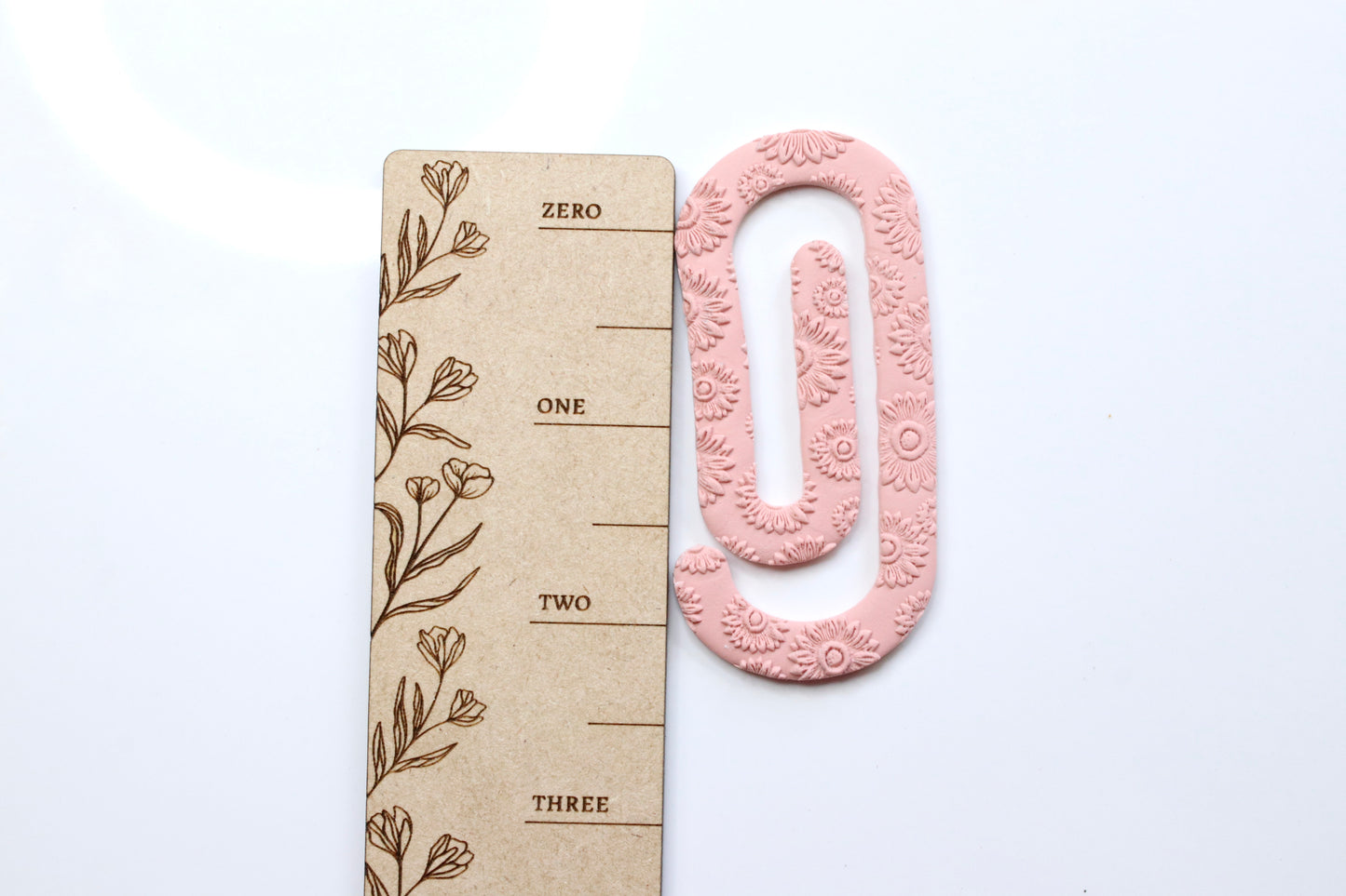 Pink Sunflower Paperclip Bookmark