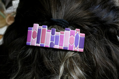 Pink Girly Book Stack Barrette