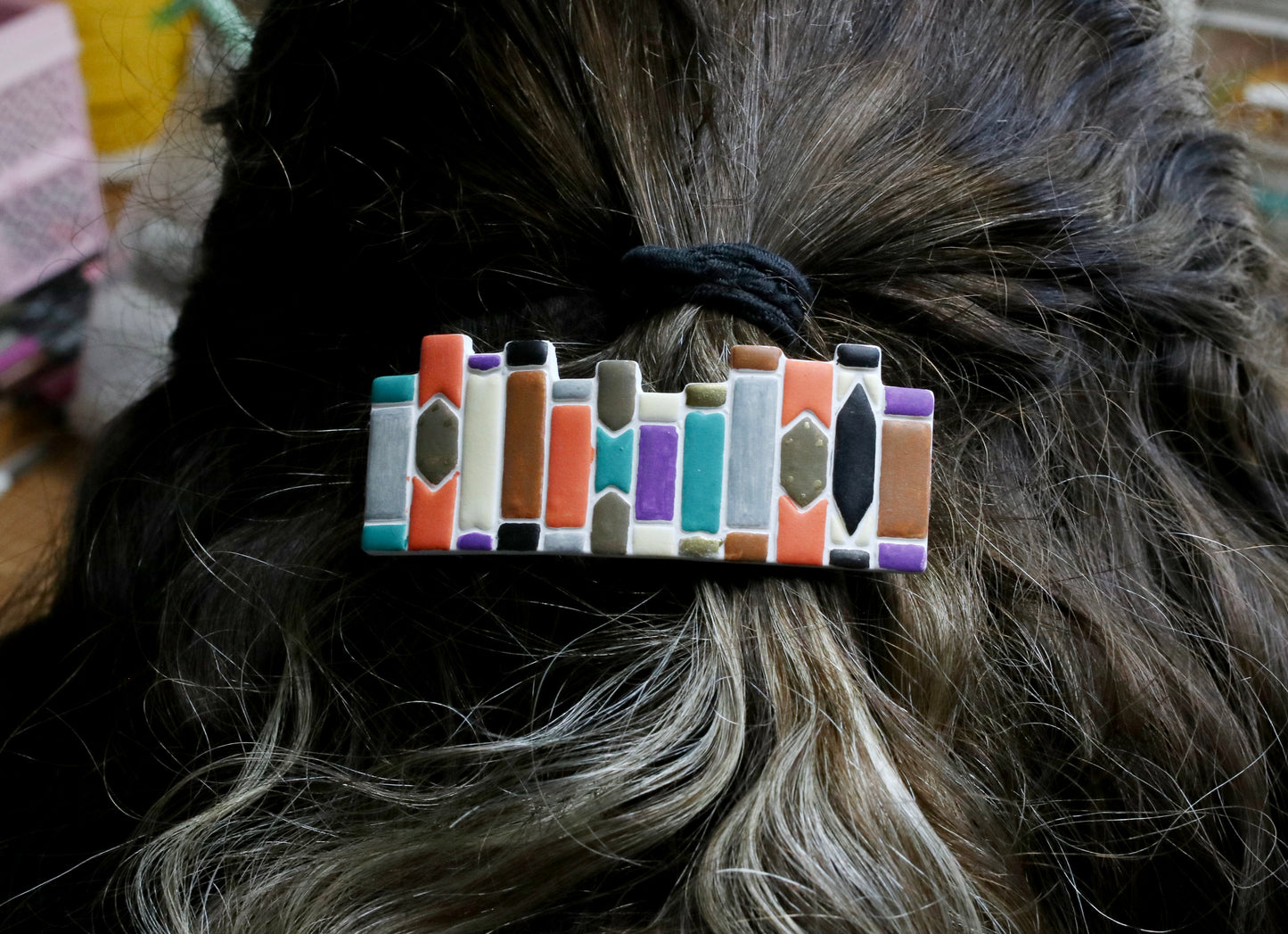 Adventurous Book Stack Barrette