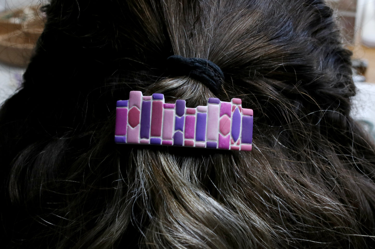 Pink Girly Book Stack Barrette