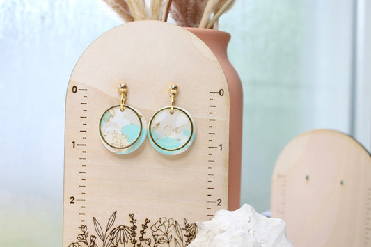 Ocean Marble Circle Earrings