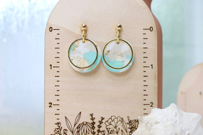 Ocean Marble Circle Earrings