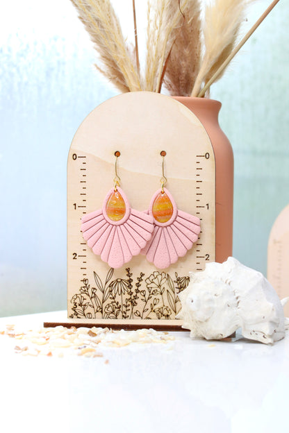 Peach Sunset Scallop Earrings