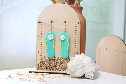 Teal Flip Flop Earrings