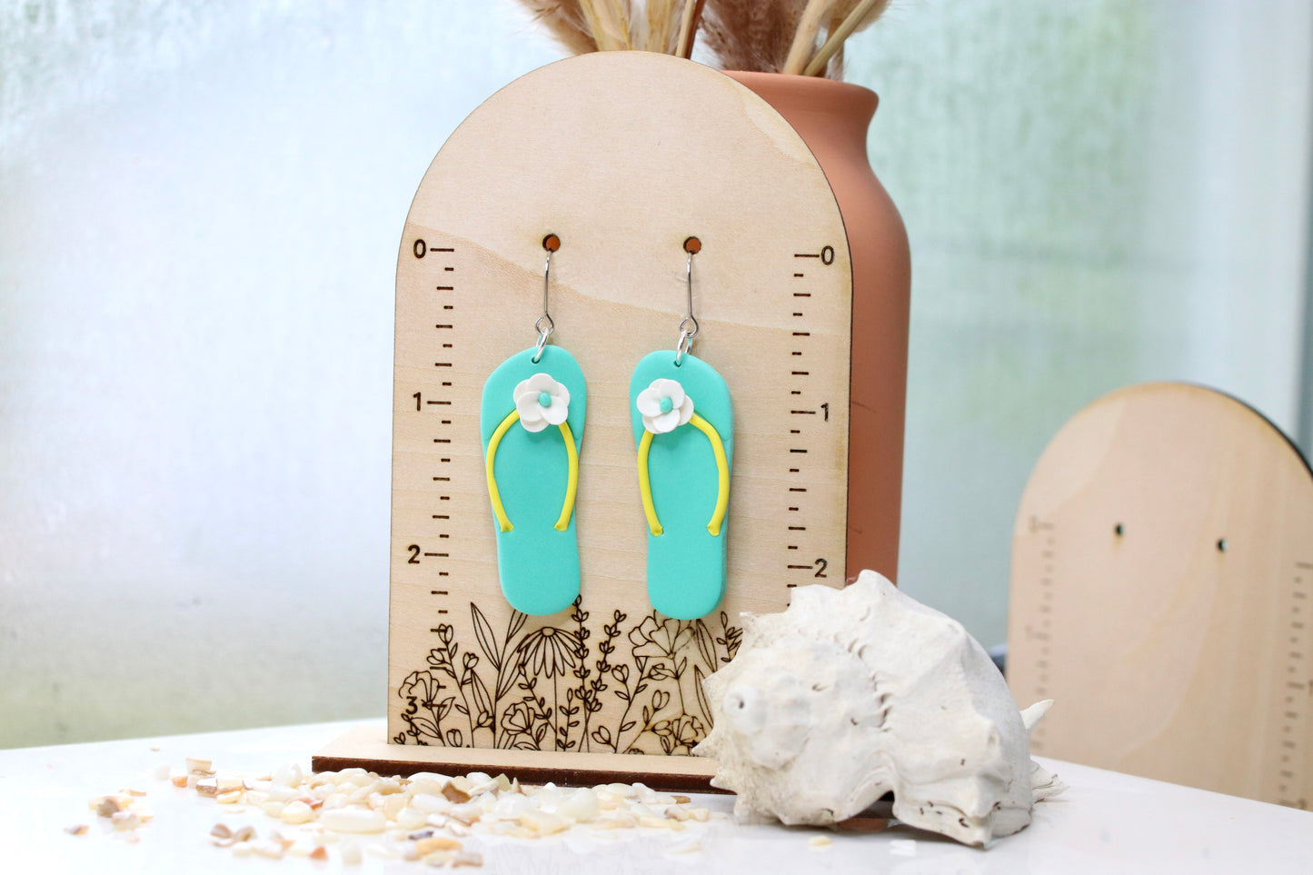 Teal Flip Flop Earrings