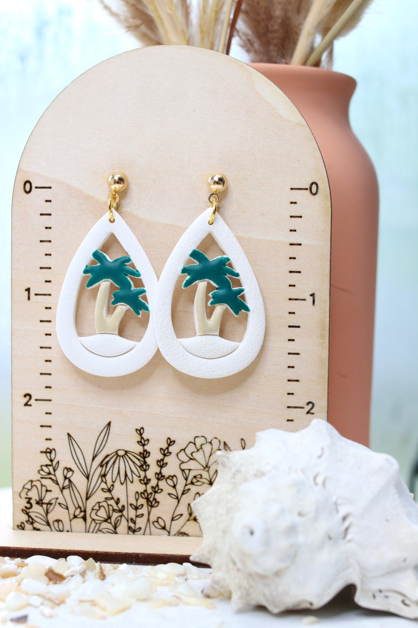 Palm Tree Scene Earrings