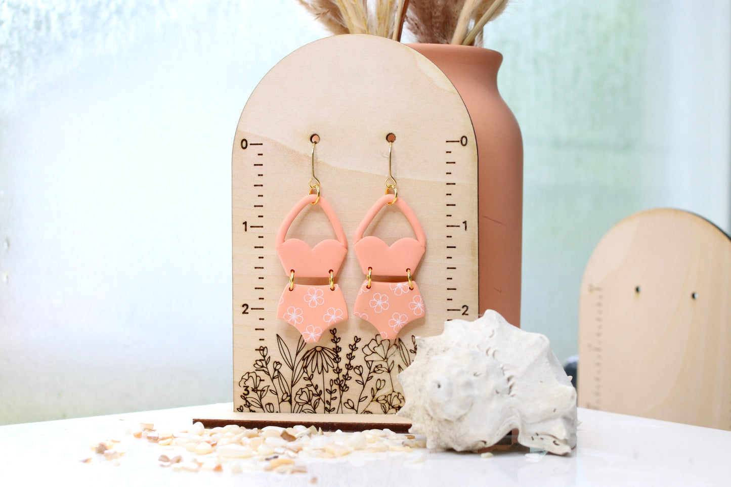 Peach Swimsuit Earrings