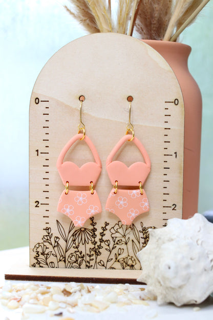 Peach Swimsuit Earrings