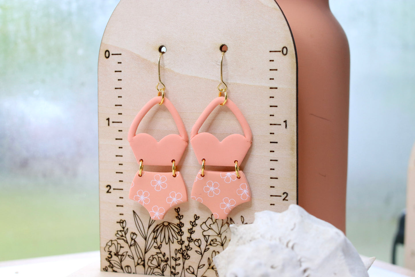 Peach Swimsuit Earrings