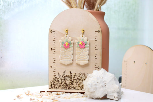 Tiki Head Earrings