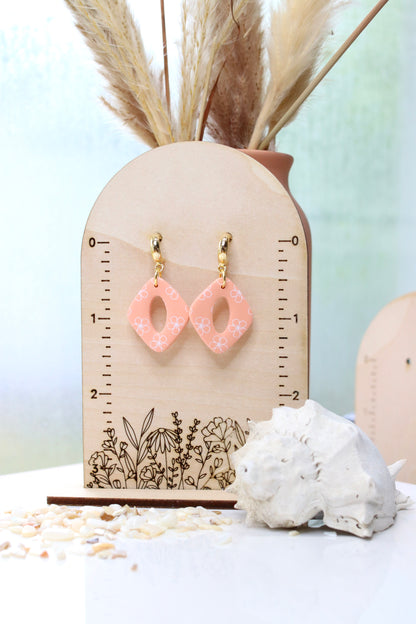 Aloha Peach Diamond Earrings