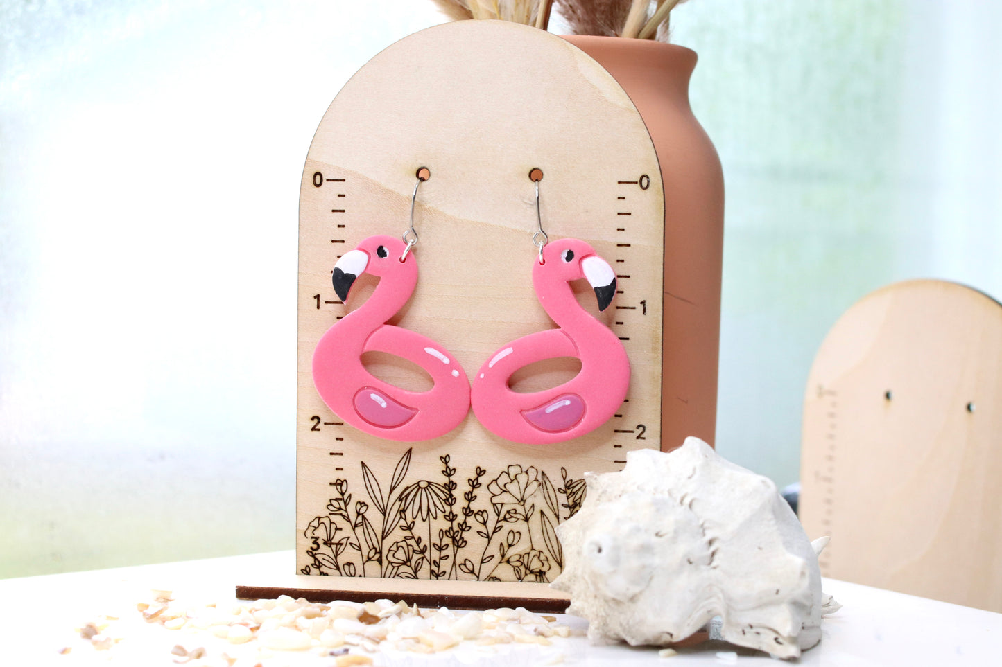 Flamingo Pool Float Earrings Large