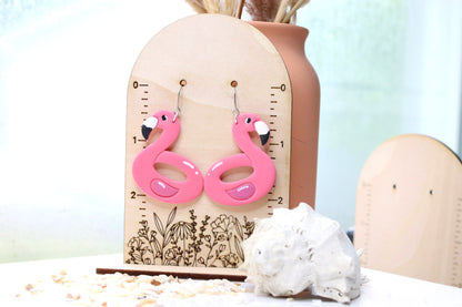 Flamingo Pool Float Earrings Large