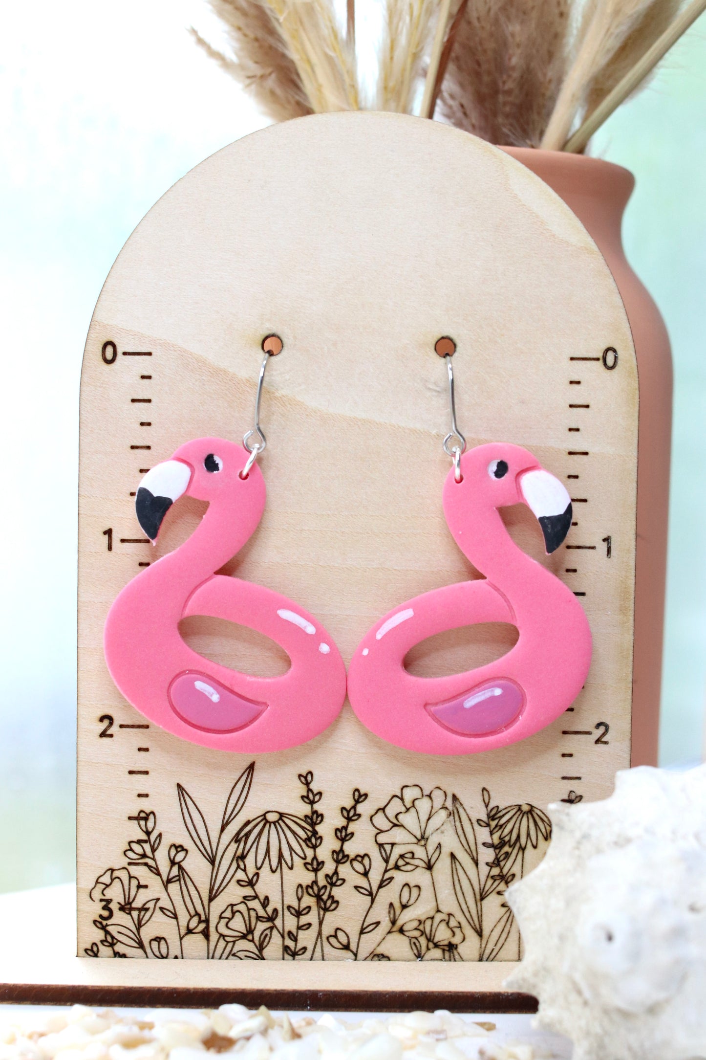 Flamingo Pool Float Earrings Large