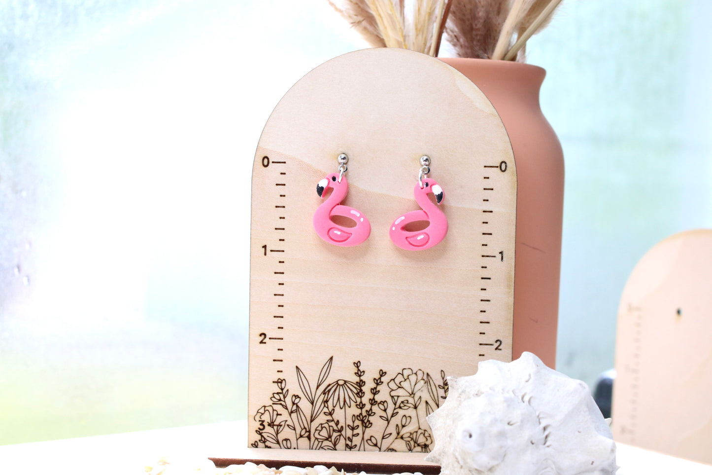 Flamingo Pool Float Earrings Small