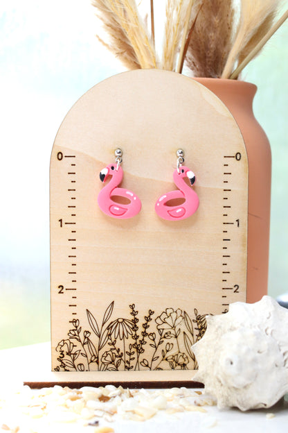 Flamingo Pool Float Earrings Small