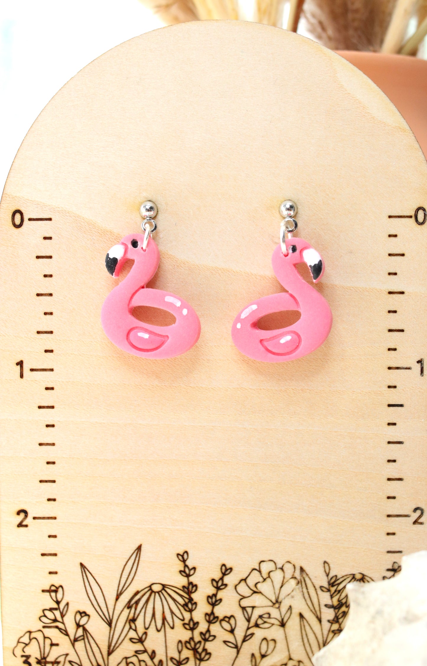 Flamingo Pool Float Earrings Small