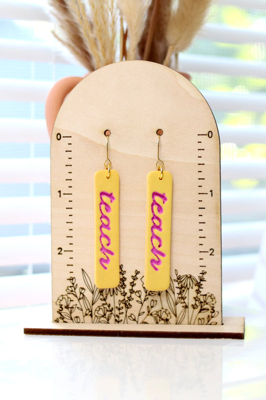 Teach Label Earrings