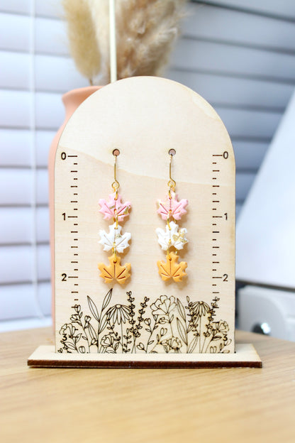 Pink Fall Leaf Dangles (Small)