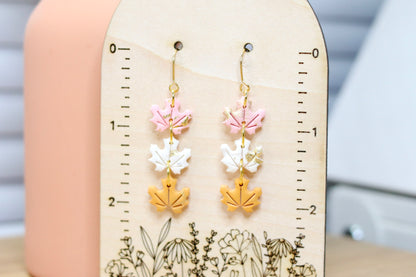 Pink Fall Leaf Dangles (Small)