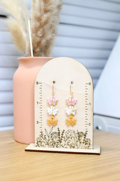 Pink Fall Leaf Dangles (Small)