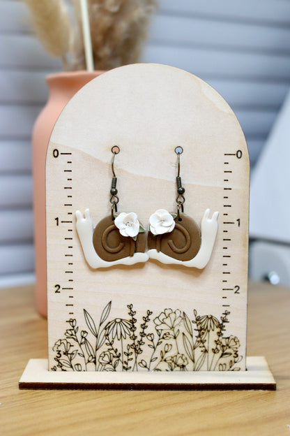 Fall Snail Flower Earrings