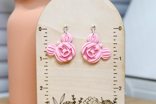 Pink Mouse Pumpkin Earrings