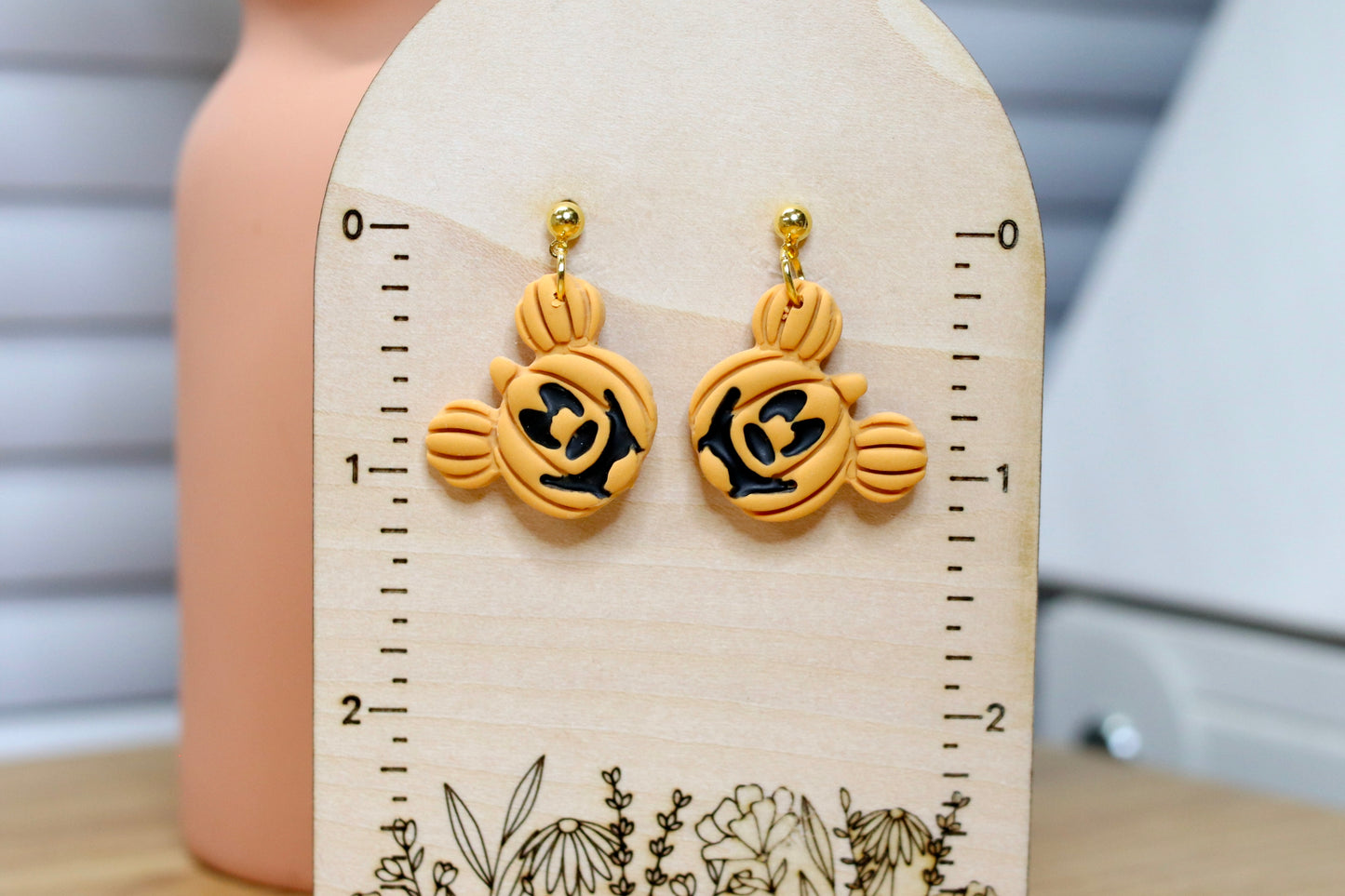 Orange Mouse Pumpkin Earrings