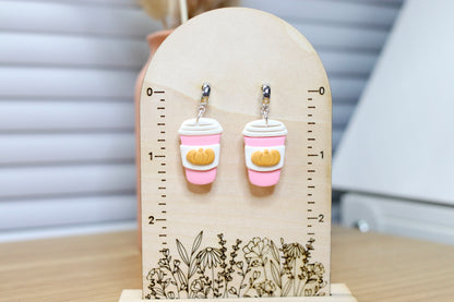 Pink Pumpkin Spice Latte Earrings