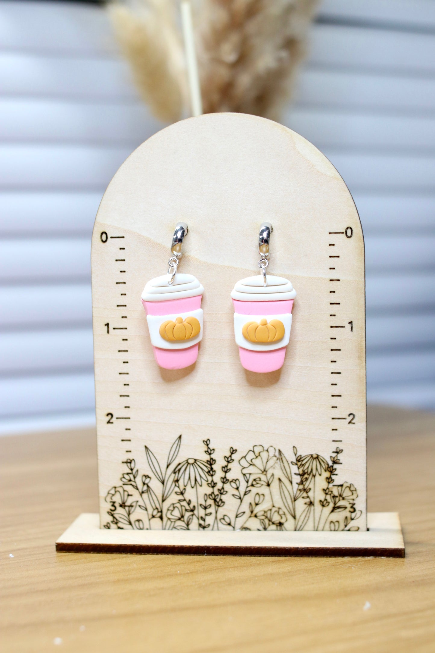 Pink Pumpkin Spice Latte Earrings