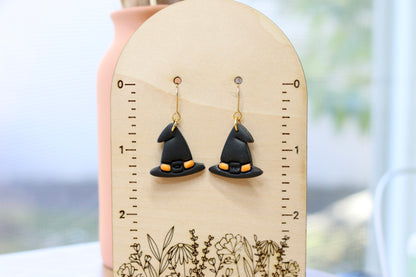 Black Witch Hat Earrings