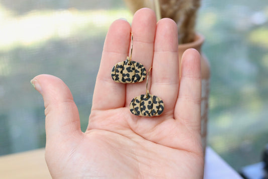 Medium Leopard Print Pumpkin Earrings